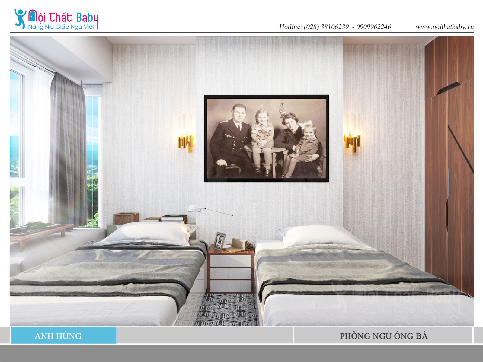 Phòng ngủ ông bà thiết kế đẹp hiện đại